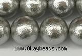 CSB2304 15.5 inches 12mm round wrinkled shell pearl beads wholesale