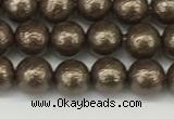 CSB2310 15.5 inches 4mm round wrinkled shell pearl beads wholesale