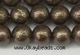 CSB2311 15.5 inches 6mm round wrinkled shell pearl beads wholesale