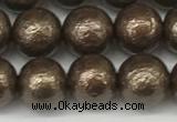 CSB2312 15.5 inches 8mm round wrinkled shell pearl beads wholesale