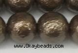 CSB2315 15.5 inches 14mm round wrinkled shell pearl beads wholesale