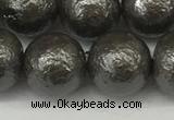 CSB2325 15.5 inches 14mm round wrinkled shell pearl beads wholesale