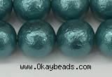 CSB2335 15.5 inches 14mm round wrinkled shell pearl beads wholesale