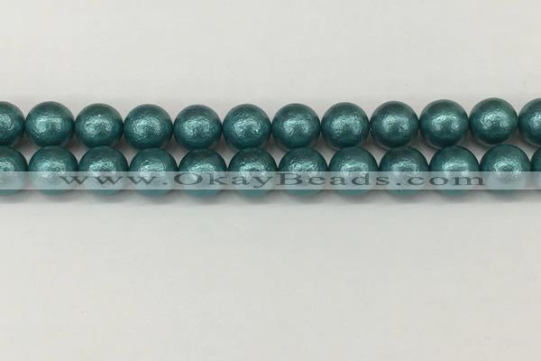 CSB2335 15.5 inches 14mm round wrinkled shell pearl beads wholesale