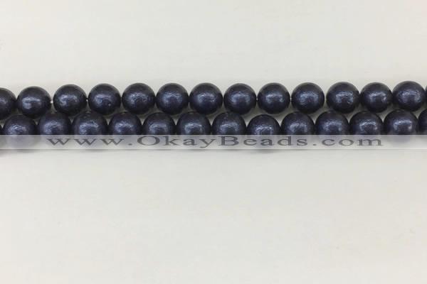 CSB2342 15.5 inches 8mm round wrinkled shell pearl beads wholesale