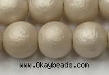 CSB2373 15.5 inches 10mm round matte wrinkled shell pearl beads