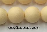 CSB2384 15.5 inches 12mm round matte wrinkled shell pearl beads