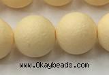 CSB2385 15.5 inches 14mm round matte wrinkled shell pearl beads