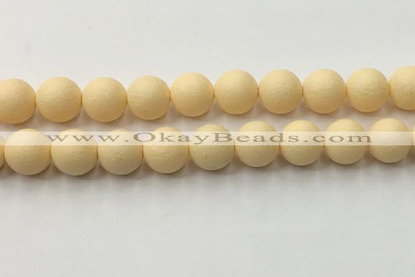 CSB2386 15.5 inches 16mm round matte wrinkled shell pearl beads