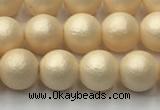 CSB2390 15.5 inches 4mm round matte wrinkled shell pearl beads