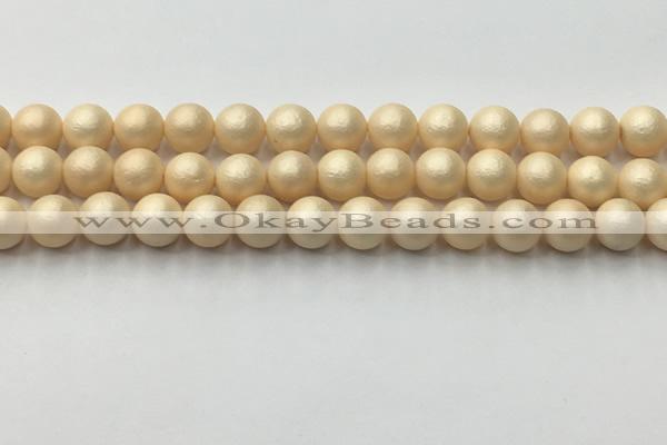 CSB2391 15.5 inches 6mm round matte wrinkled shell pearl beads