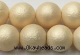 CSB2394 15.5 inches 12mm round matte wrinkled shell pearl beads