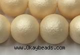 CSB2395 15.5 inches 14mm round matte wrinkled shell pearl beads