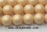 CSB2400 15.5 inches 4mm round matte wrinkled shell pearl beads