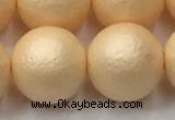 CSB2406 15.5 inches 16mm round matte wrinkled shell pearl beads