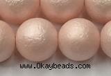 CSB2415 15.5 inches 14mm round matte wrinkled shell pearl beads