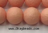 CSB2424 15.5 inches 12mm round matte wrinkled shell pearl beads