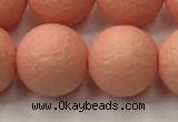 CSB2425 15.5 inches 14mm round matte wrinkled shell pearl beads