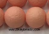 CSB2426 15.5 inches 16mm round matte wrinkled shell pearl beads