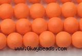 CSB2430 15.5 inches 4mm round matte wrinkled shell pearl beads