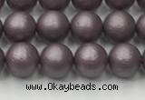 CSB2440 15.5 inches 4mm round matte wrinkled shell pearl beads