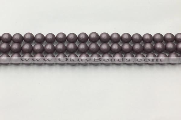 CSB2440 15.5 inches 4mm round matte wrinkled shell pearl beads