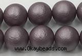 CSB2443 15.5 inches 10mm round matte wrinkled shell pearl beads