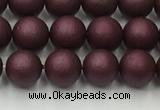 CSB2450 15.5 inches 4mm round matte wrinkled shell pearl beads