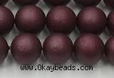 CSB2451 15.5 inches 6mm round matte wrinkled shell pearl beads