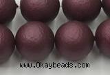 CSB2455 15.5 inches 14mm round matte wrinkled shell pearl beads