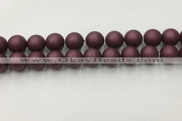 CSB2456 15.5 inches 16mm round matte wrinkled shell pearl beads