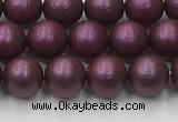 CSB2460 15.5 inches 4mm round matte wrinkled shell pearl beads