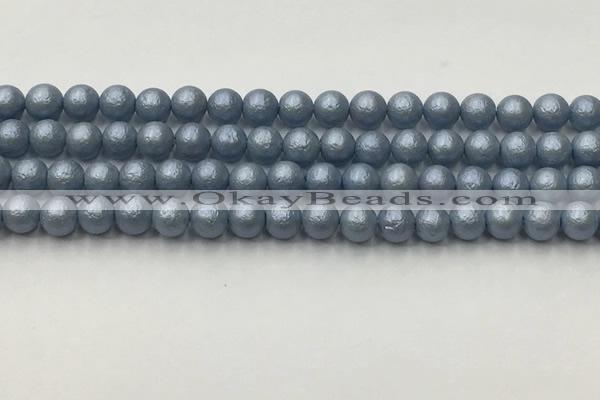 CSB2471 15.5 inches 6mm round matte wrinkled shell pearl beads