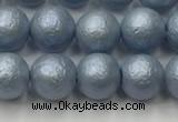 CSB2472 15.5 inches 8mm round matte wrinkled shell pearl beads