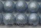 CSB2473 15.5 inches 10mm round matte wrinkled shell pearl beads