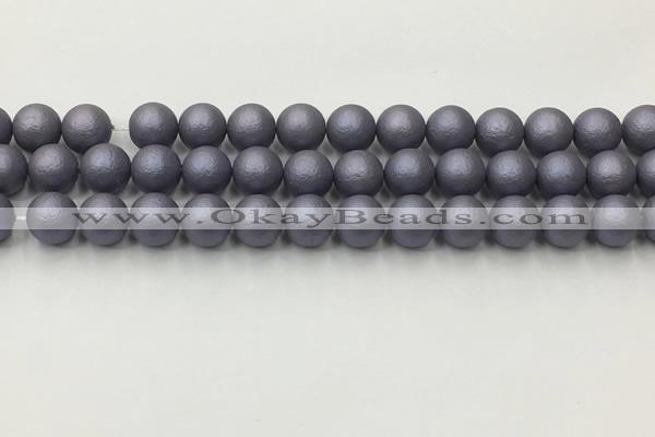 CSB2482 15.5 inches 8mm round matte wrinkled shell pearl beads