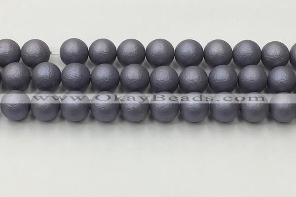 CSB2485 15.5 inches 14mm round matte wrinkled shell pearl beads