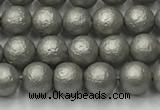 CSB2490 15.5 inches 4mm round matte wrinkled shell pearl beads