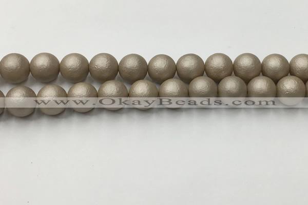 CSB2505 15.5 inches 14mm round matte wrinkled shell pearl beads