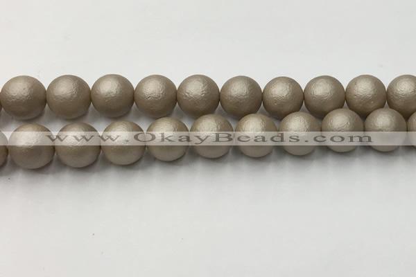 CSB2506 15.5 inches 16mm round matte wrinkled shell pearl beads