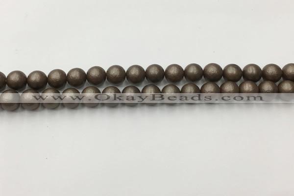 CSB2511 15.5 inches 6mm round matte wrinkled shell pearl beads