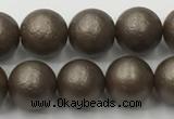 CSB2512 15.5 inches 8mm round matte wrinkled shell pearl beads