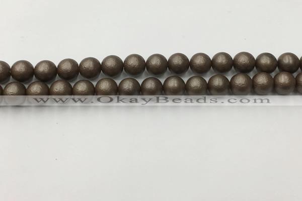 CSB2512 15.5 inches 8mm round matte wrinkled shell pearl beads