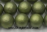 CSB2523 15.5 inches 10mm round matte wrinkled shell pearl beads