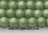 CSB2530 15.5 inches 4mm round matte wrinkled shell pearl beads