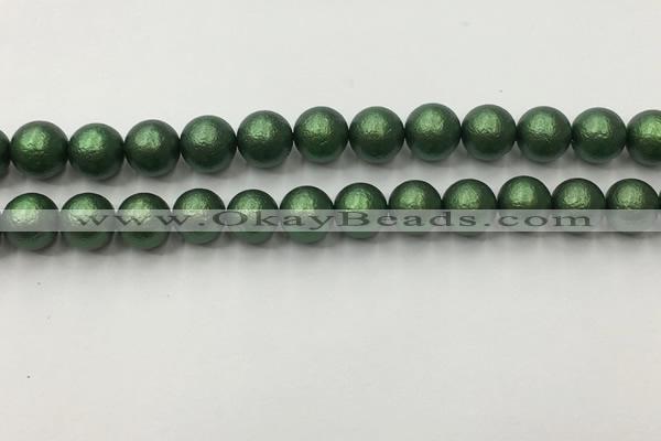 CSB2543 15.5 inches 10mm round matte wrinkled shell pearl beads