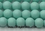 CSB2550 15.5 inches 4mm round matte wrinkled shell pearl beads