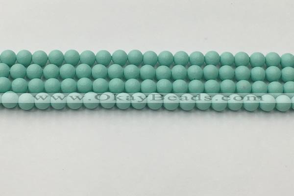 CSB2550 15.5 inches 4mm round matte wrinkled shell pearl beads