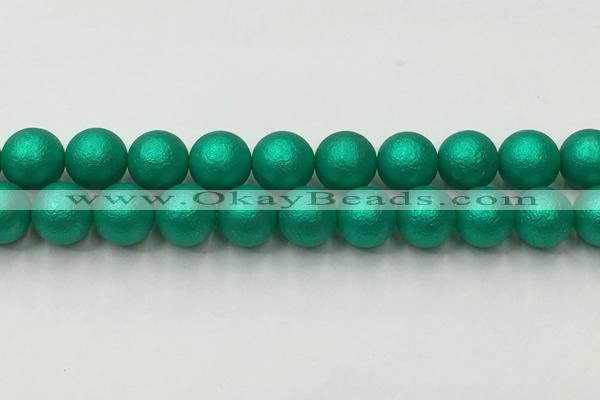 CSB2565 15.5 inches 14mm round matte wrinkled shell pearl beads