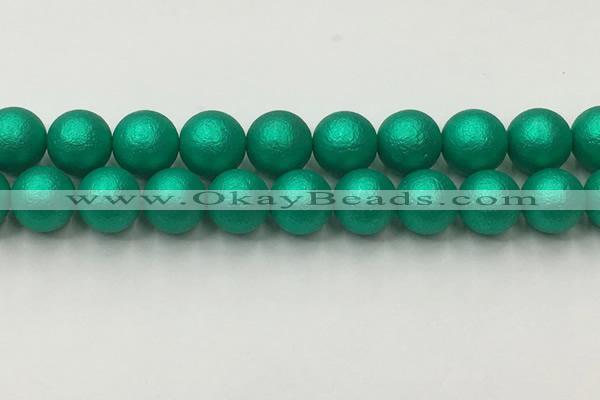 CSB2566 15.5 inches 16mm round matte wrinkled shell pearl beads